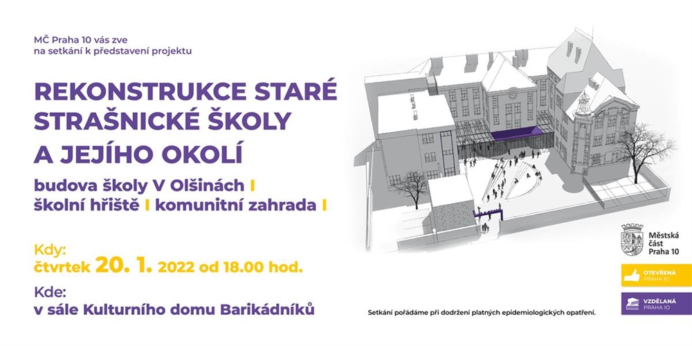 Setkání k představení projektu rekonstrukce staré strašnické školy