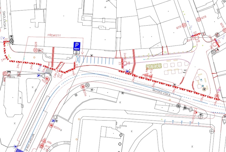 Dopravní opatření v rámci postupující výstavby v Moskevské